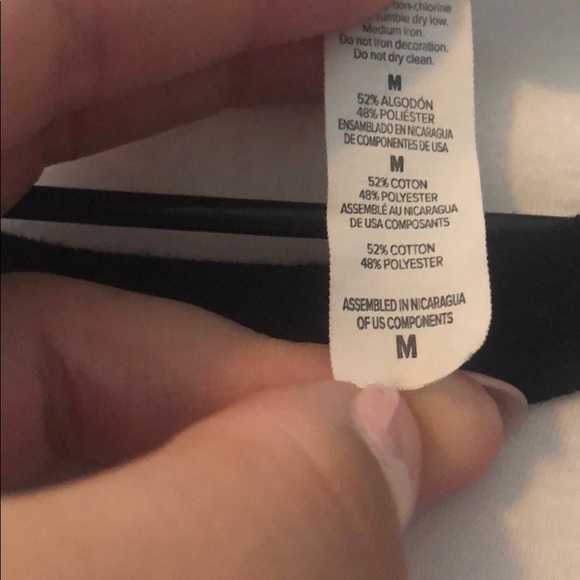 White Baseball Tee with Gold Script - Picture 2 of 3